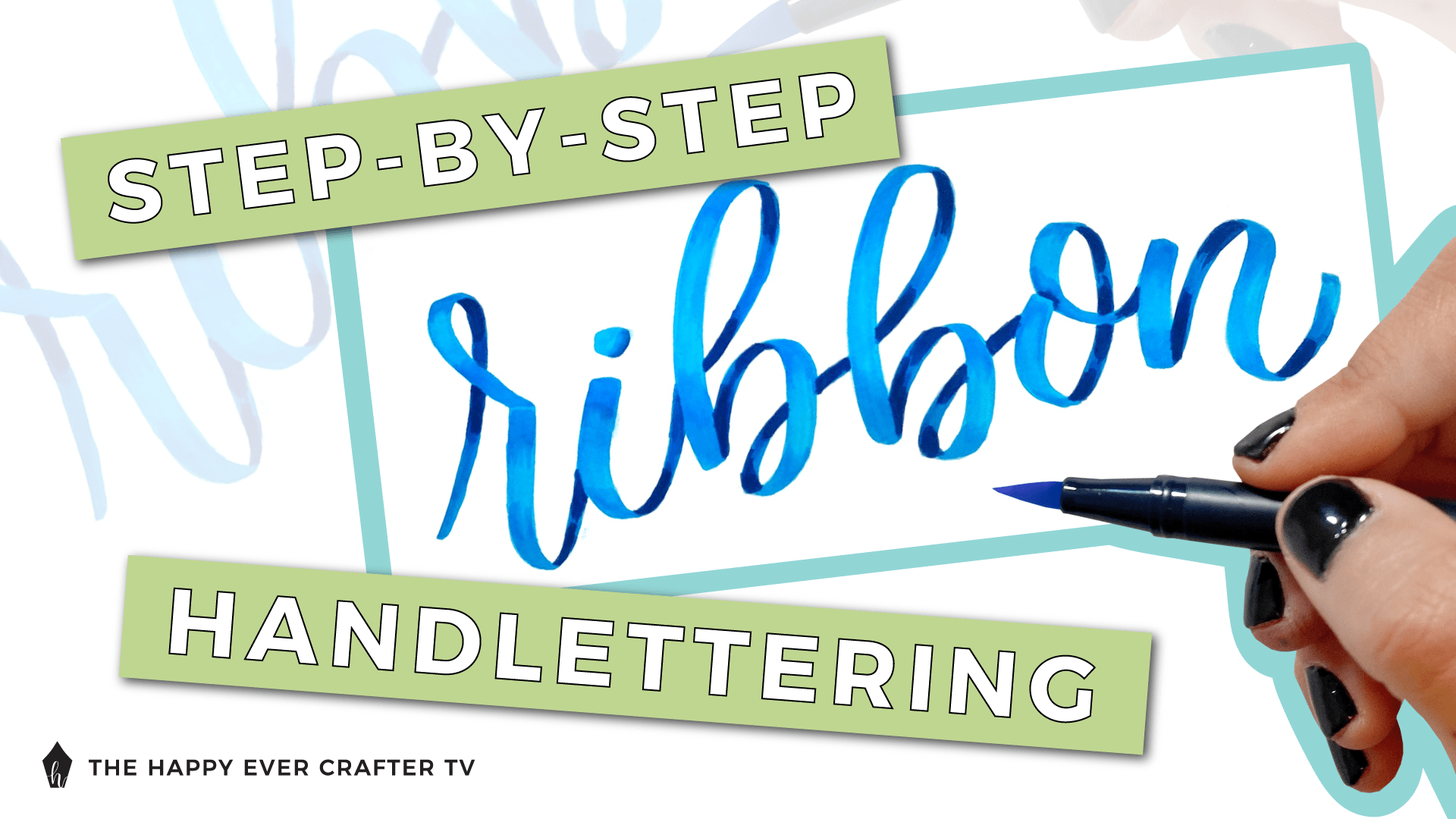 step by step ribbon handlettering