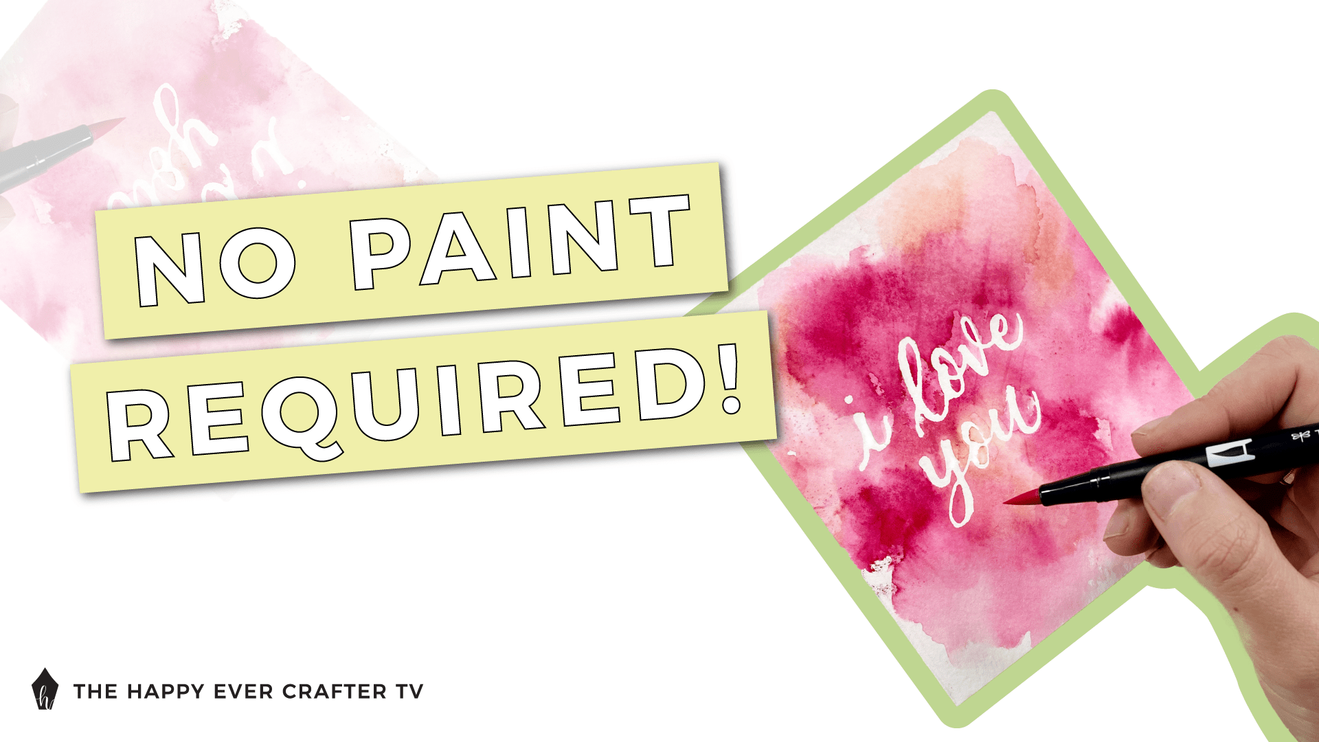 No Paint Required Watercolour Valentine's Day Card